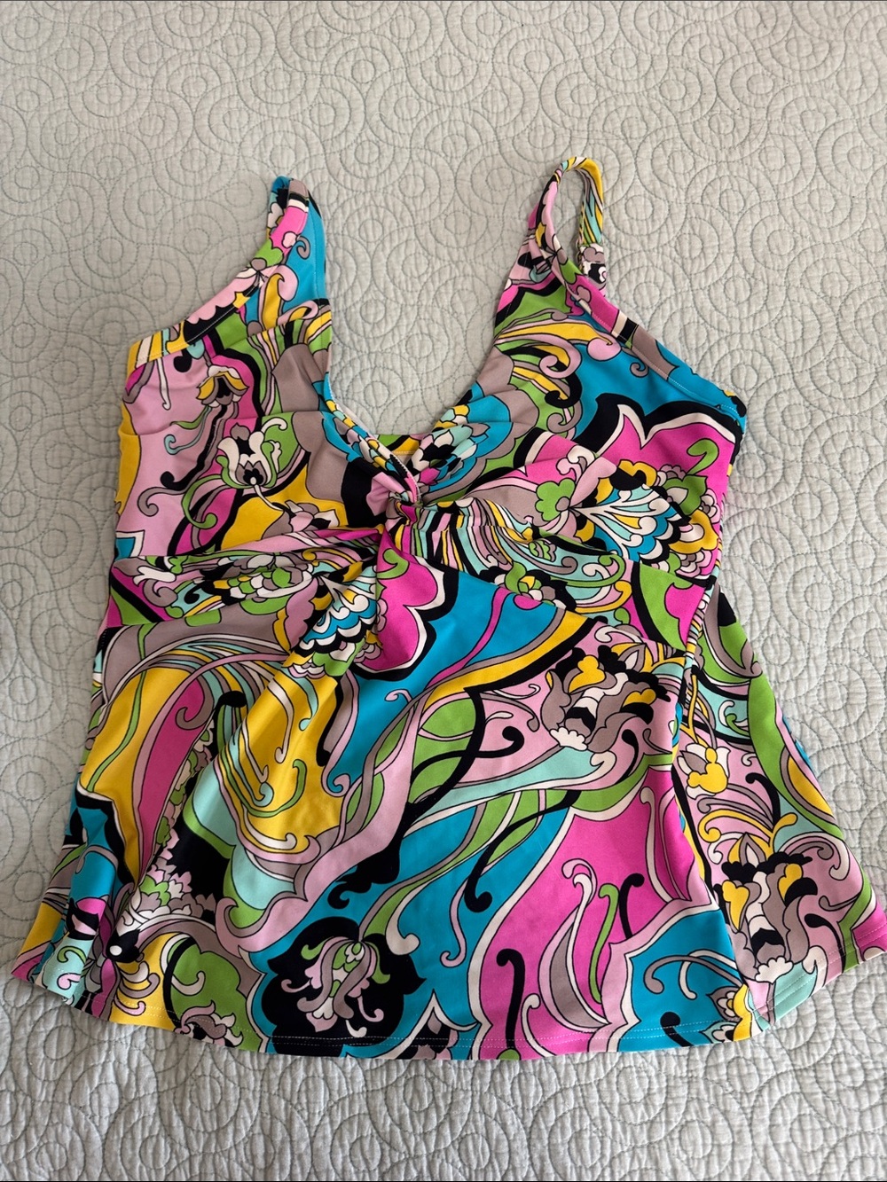 Sunsets swimWomen's Multicolor Knot-Front Tankini Top 38d